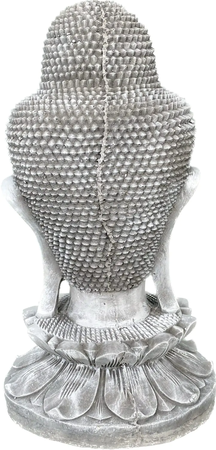  Product image 6 of the product “Champa - Buddha Head on Lotus bud, 50cm H | cast stone ”